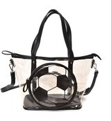 Wholesale - Clear w/Black Soccer Ball Purse C/P 8, UPC: 400001442128